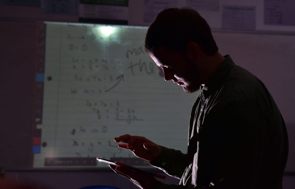 Maths student silhouette